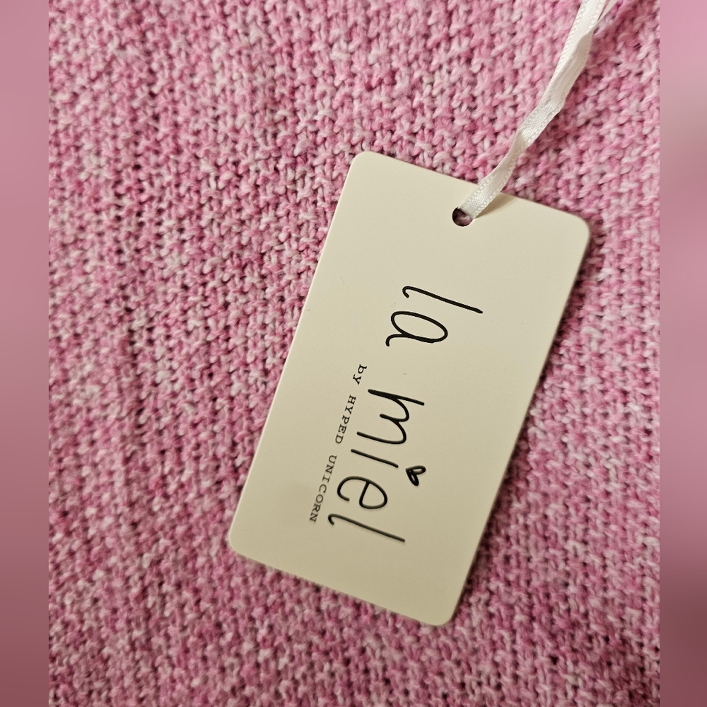 La Miel Textured Lightweight Pullover Sweater Cotton Candy Small/Med/Large NWT - Picture 6 of 8